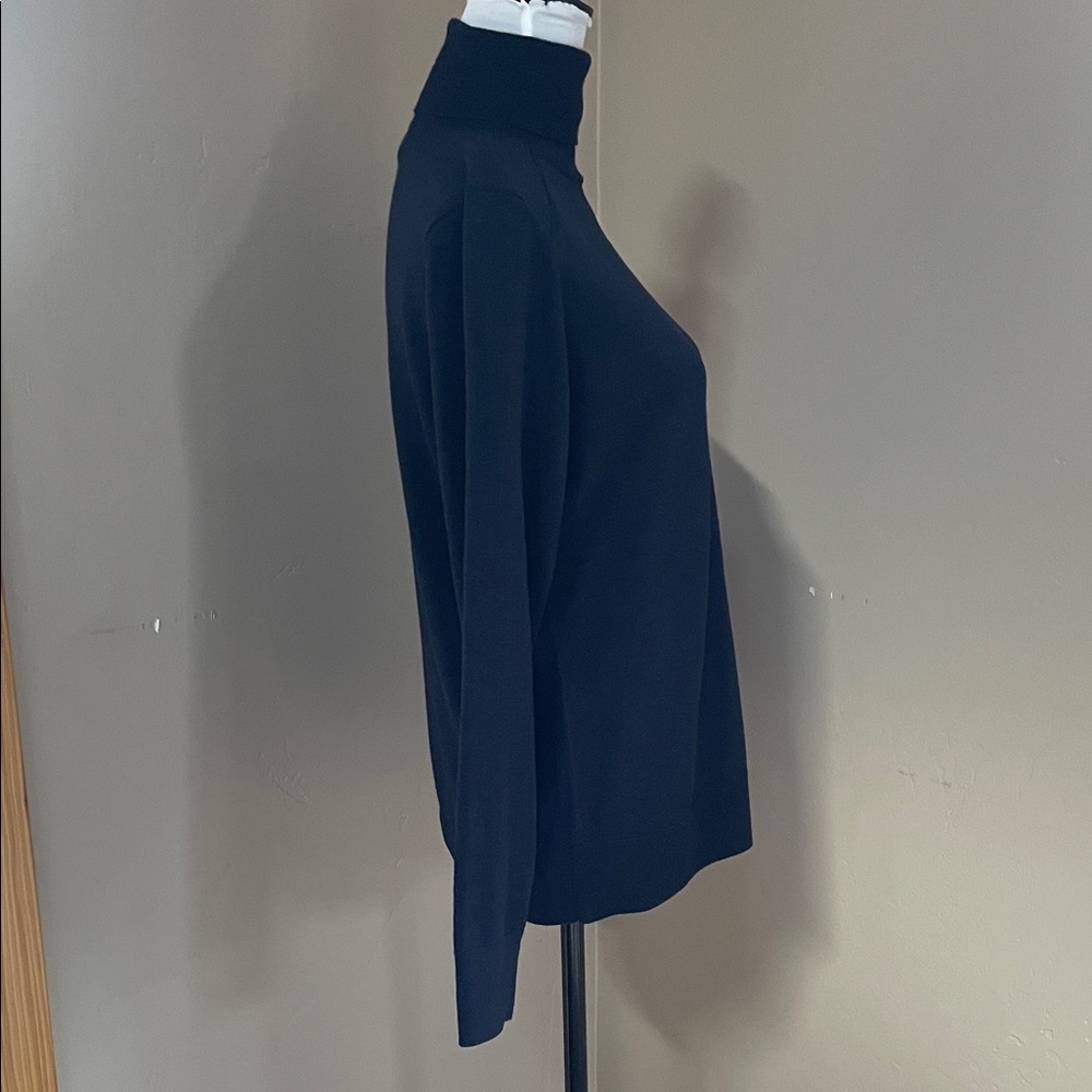 Banana Republic Merino Wool Turtleneck Sweater, Navy, Size Large - Picture 2 of 5